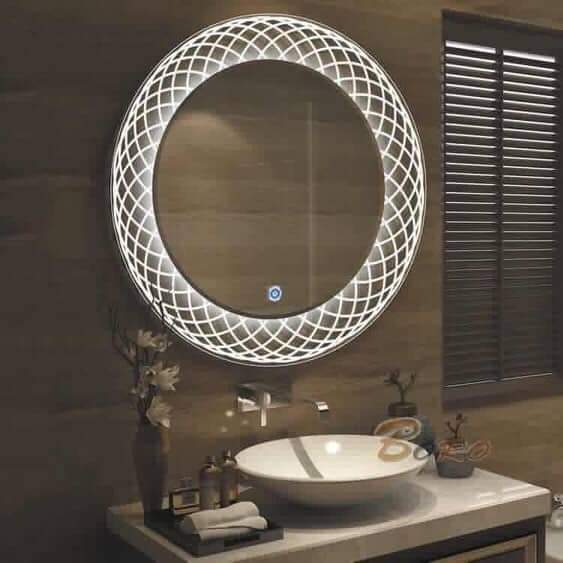 GƯƠNG LED PHUN CÁT HOA VĂN CẢM ỨNG H70